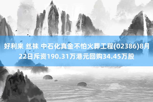 好利来 丝袜 中石化真金不怕火葬工程(02386)8月22日斥资190.31万港元回购34.45万股