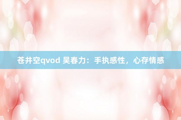 苍井空qvod 吴春力：手执感性，心存情感