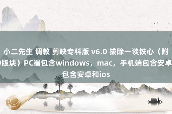 小二先生 调教 剪映专科版 v6.0 拔除一谈铁心（附带5.9版块）PC端包含windows，mac，手机端包含安卓和ios