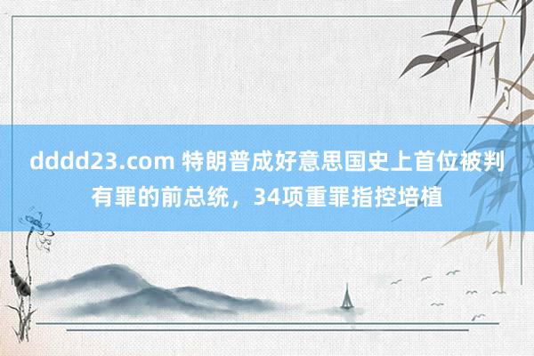 dddd23.com 特朗普成好意思国史上首位被判有罪的前总统，34项重罪指控培植