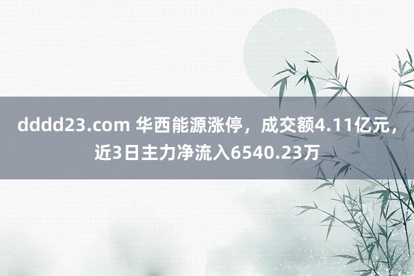 dddd23.com 华西能源涨停，成交额4.11亿元，近3日主力净流入6540.23万