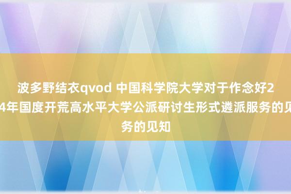 波多野结衣qvod 中国科学院大学对于作念好2024年国度开荒高水平大学公派研讨生形式遴派服务的见知