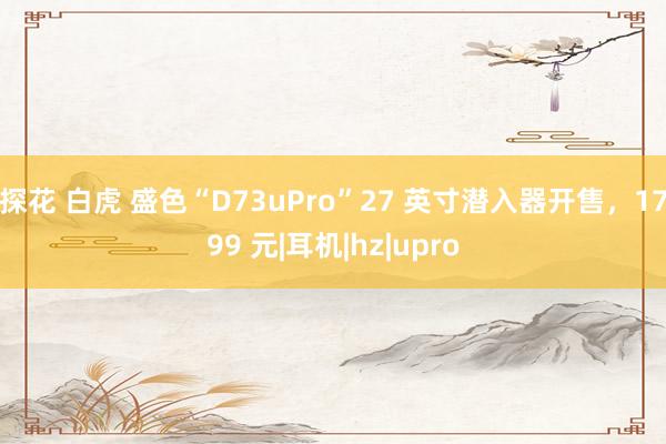 探花 白虎 盛色“D73uPro”27 英寸潜入器开售，1799 元|耳机|hz|upro